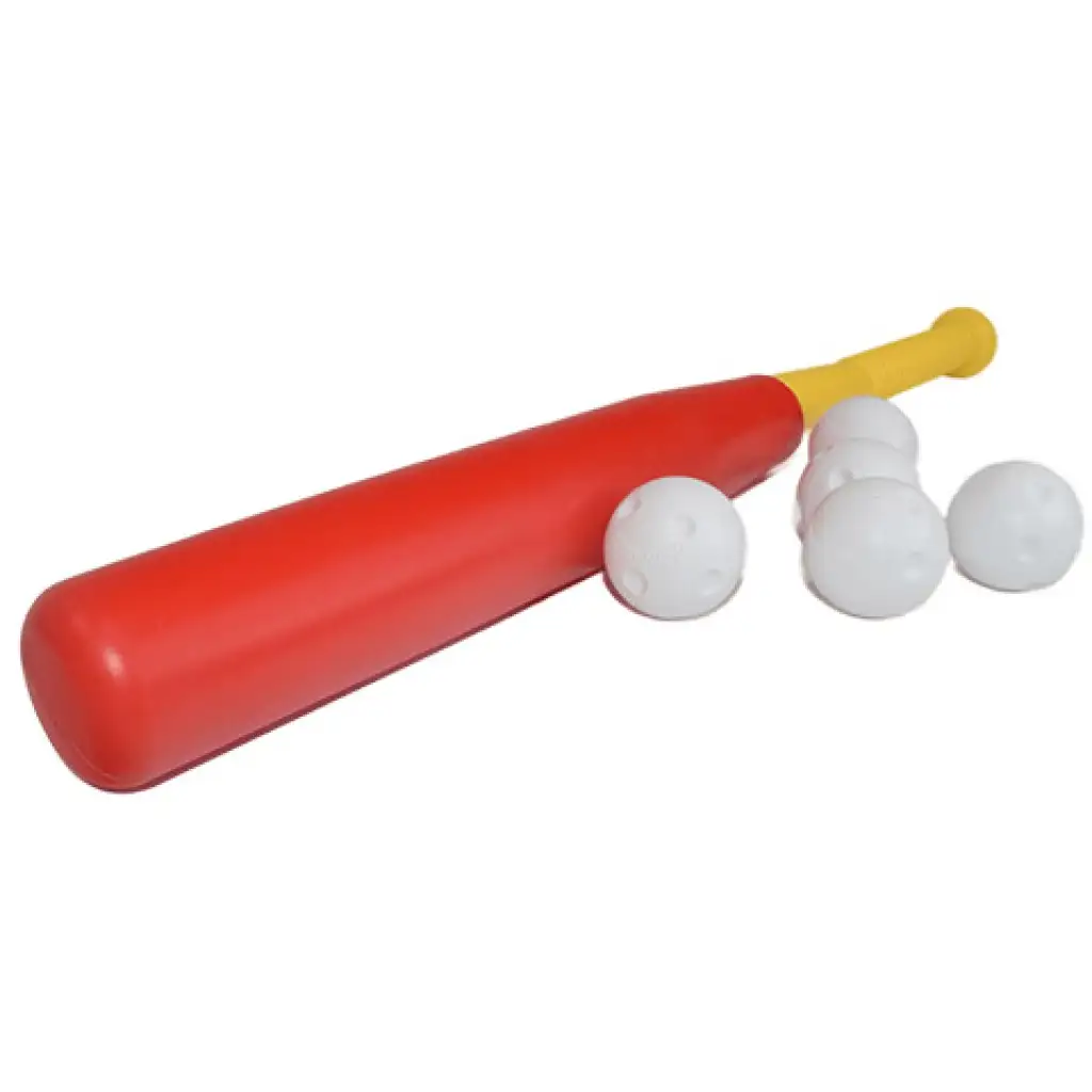 Rotes Kunststoff-Baseballschläger-Set mit Bällen 56cm Bild 3