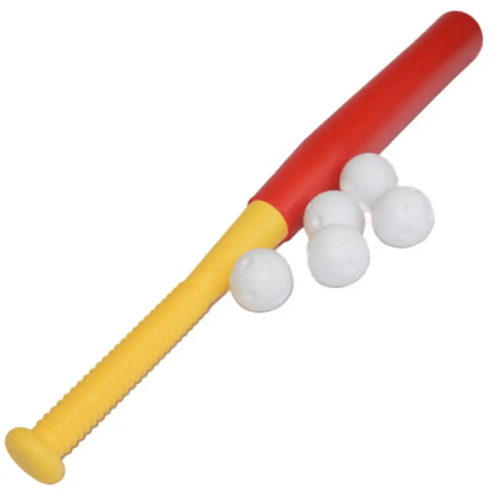 Rotes Kunststoff-Baseballschläger-Set mit Bällen 56cm Bild 1