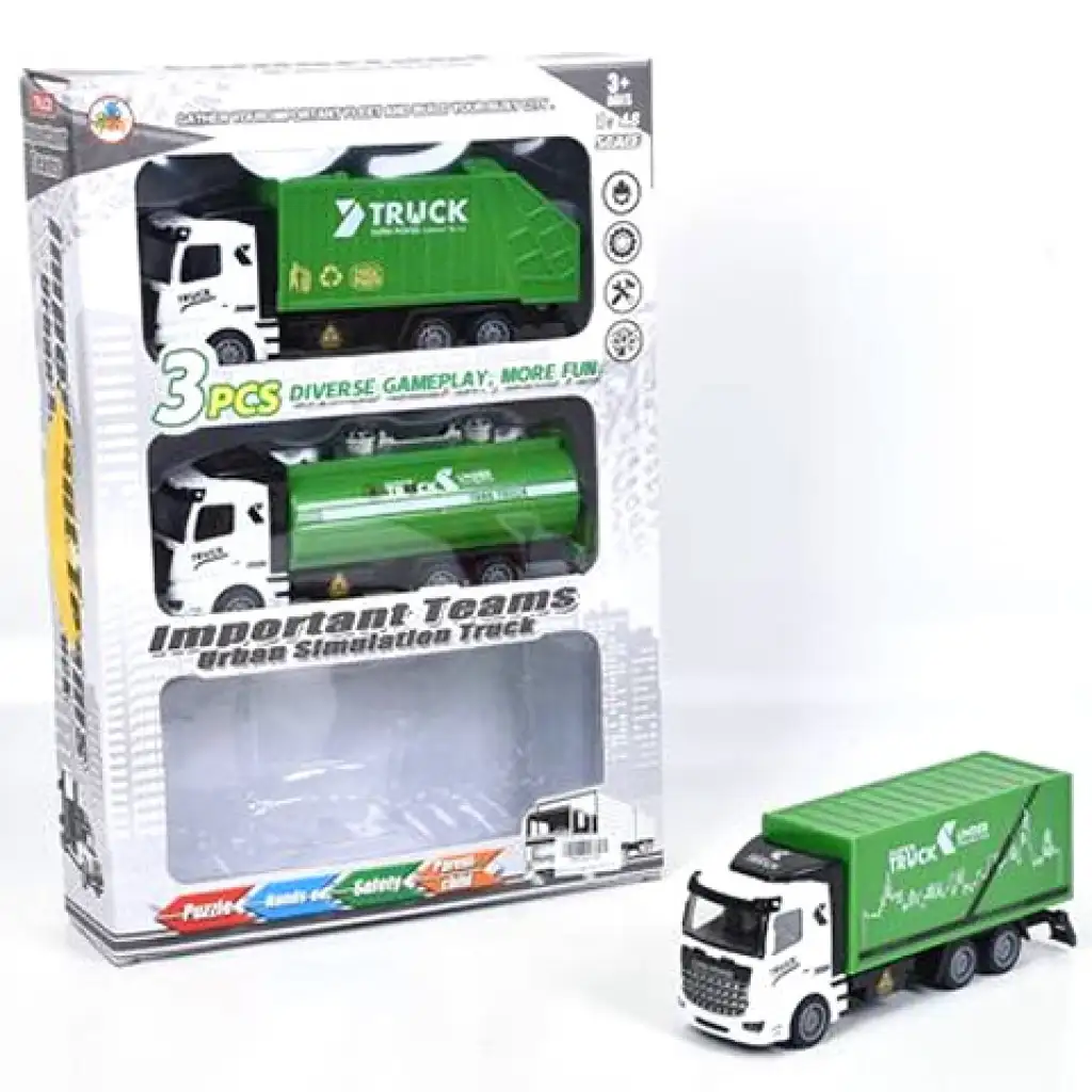 Rückzieh-LKW-Set, 3-teilig Bild 1