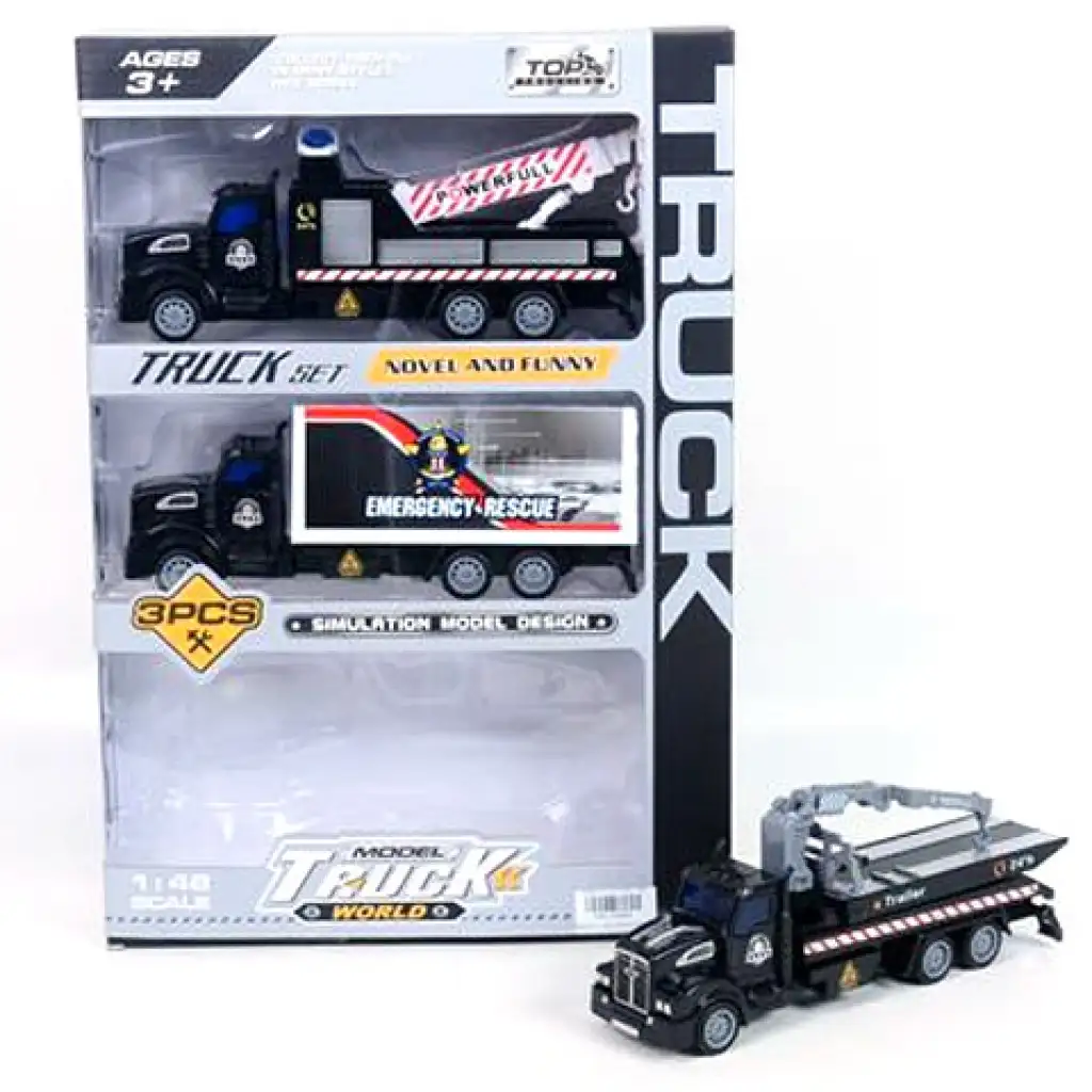 Rückzieh-Rettungslastwagen-Set 3-teilig 1:48 Bild 1