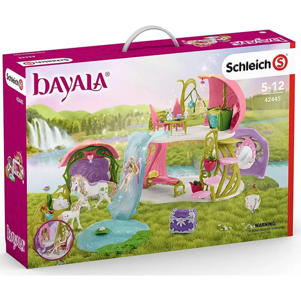 Schleich: Bayala - Glitzerndes Blumenhaus mit Einhörnern, Stall und Teich Spielset (42455) Bild 1