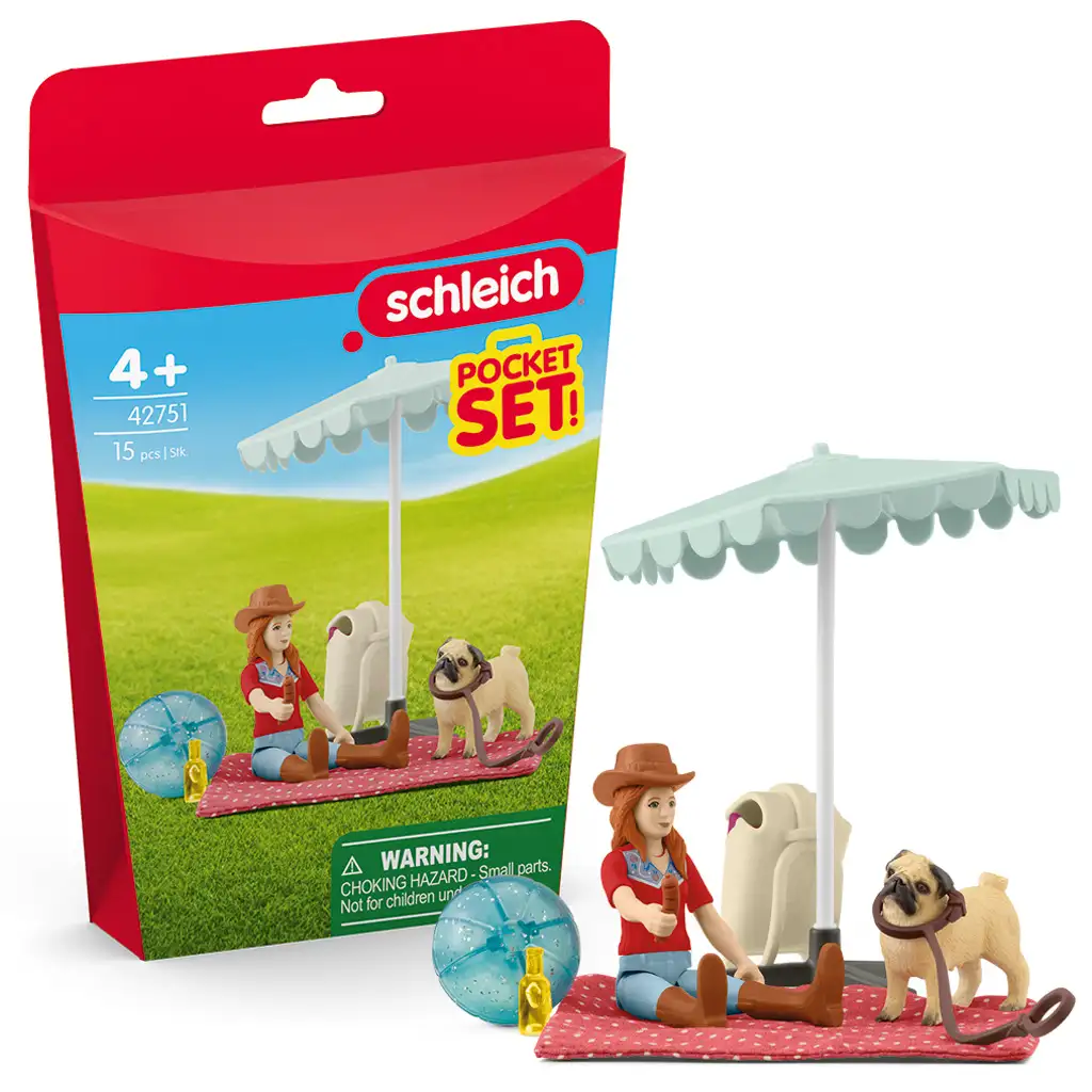 Schleich: Hannahs Ausflug mit ihrem Mops zum See Spielset (42751) Bild 1