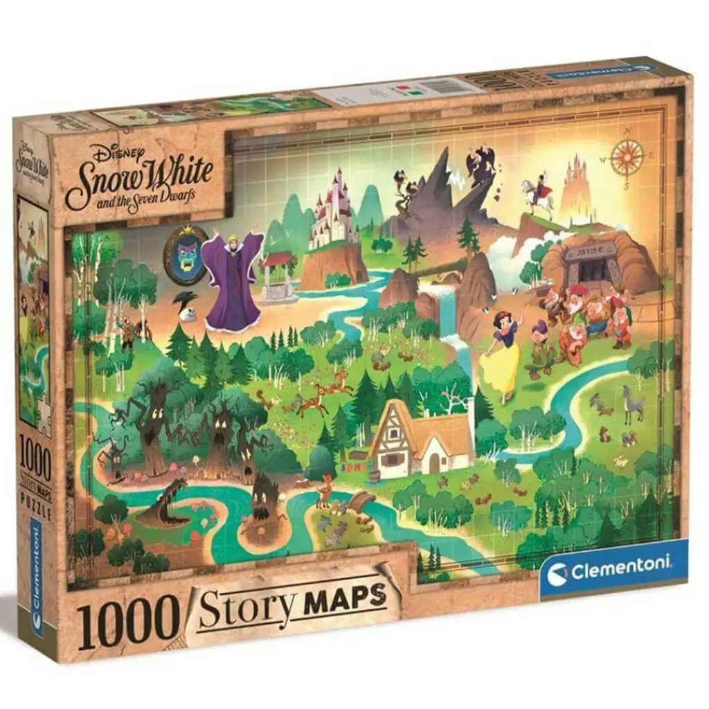 Schneewittchen Geschichtslandkarte 1000-teilige Puzzle - Clementoni Bild 1
