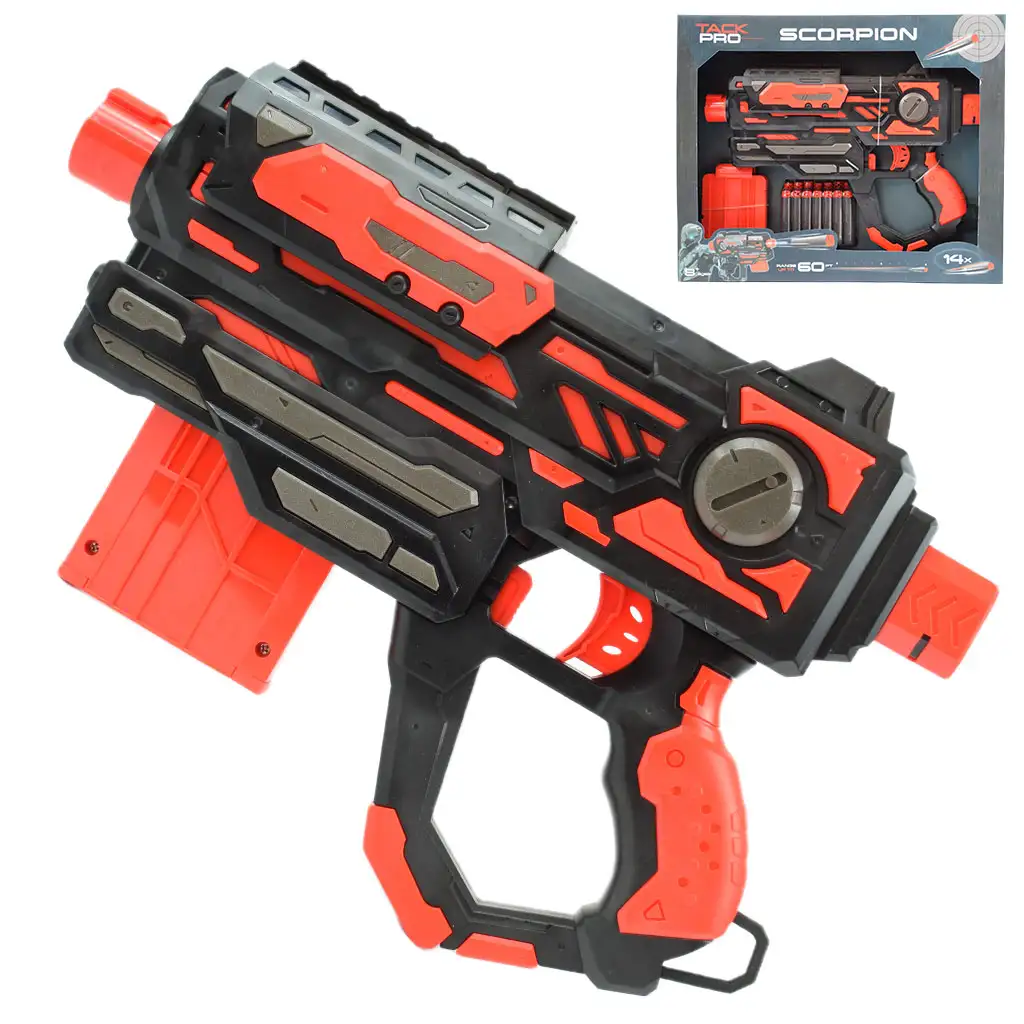 Scorpion Tack Pro: Schaumstoffpistole mit Munition und Magazin, 18 Meter Schussweite Bild 1