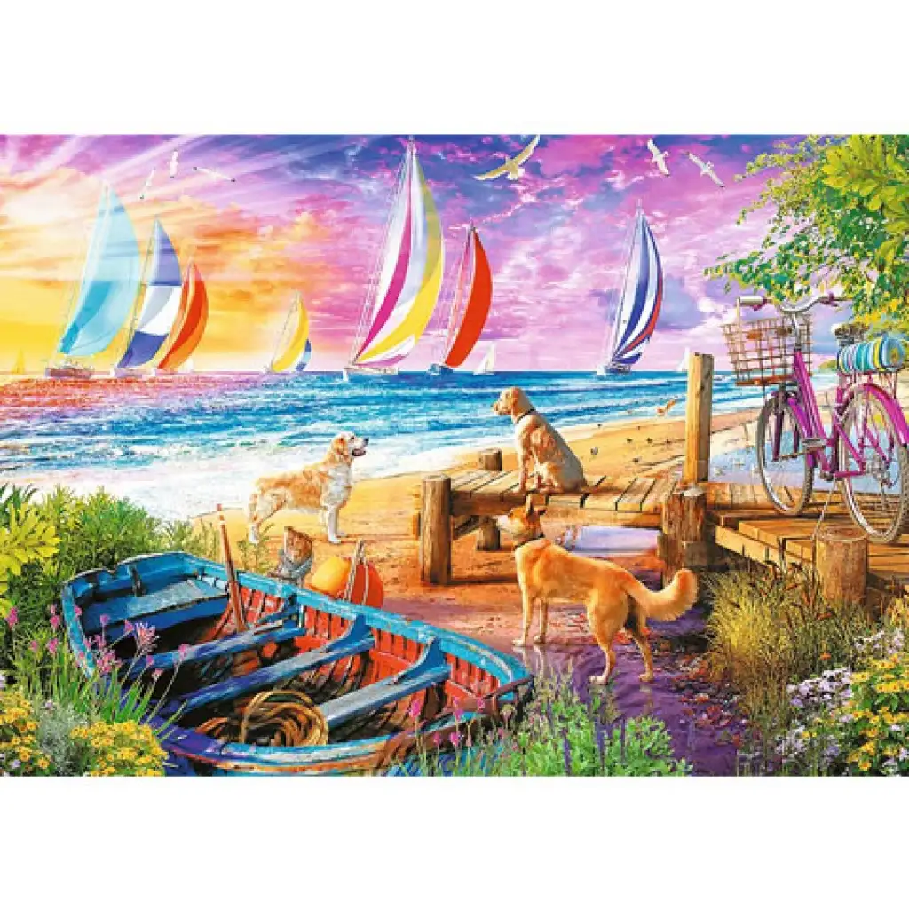 Segelboote auf dem Wasser 1000-teilige Puzzle - Trefl Bild 2