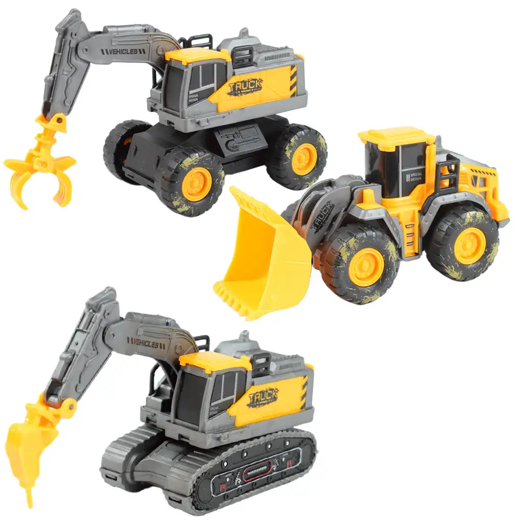 Simulation Vehicle: Arbeitsmaschinenset mit schlammigen Rädern in verschiedenen Ausführungen, 3er-Pack. Bild 2
