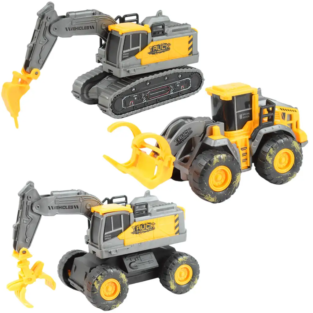 Simulation Vehicle: Arbeitsmaschinenset mit schlammigen Rädern in verschiedenen Ausführungen, 3er-Pack. Bild 3