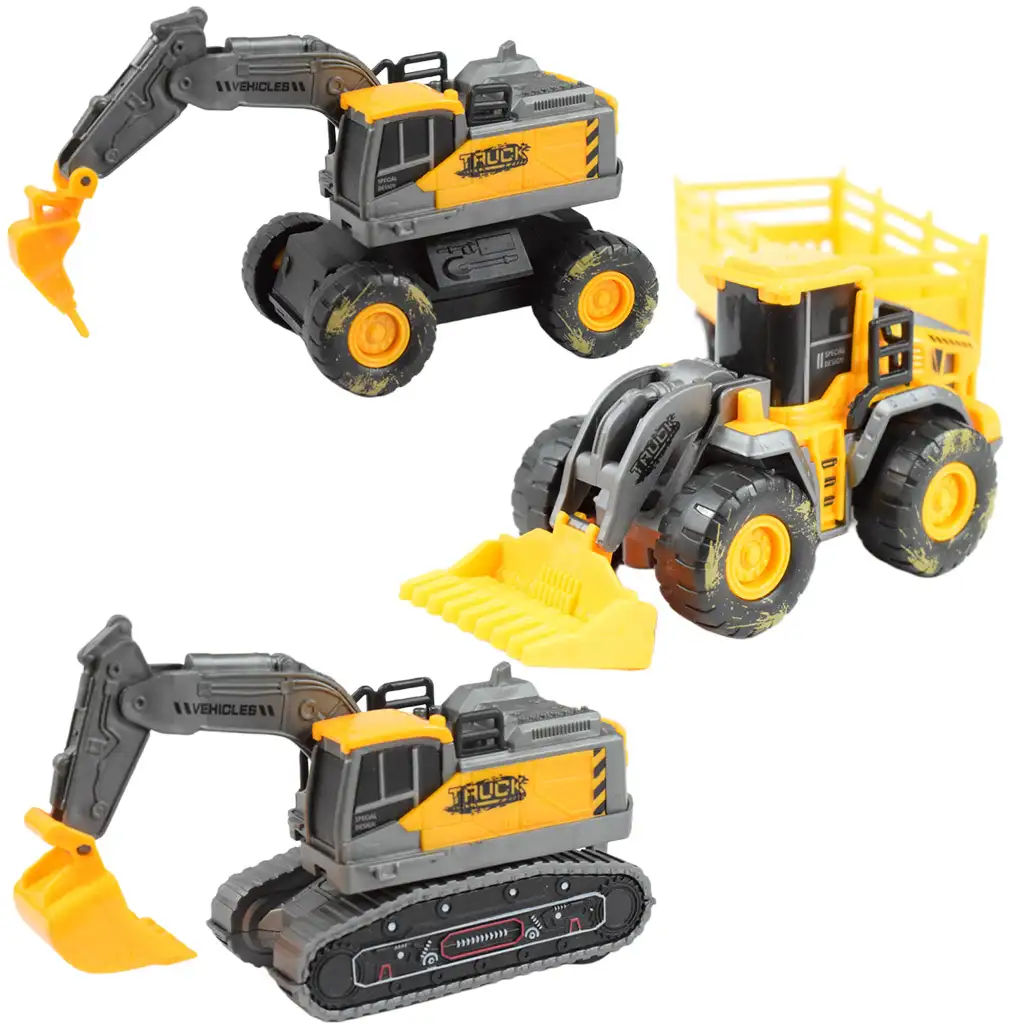 Simulation Vehicle: Arbeitsmaschinenset mit schlammigen Rädern in verschiedenen Ausführungen, 3er-Pack. Bild 4