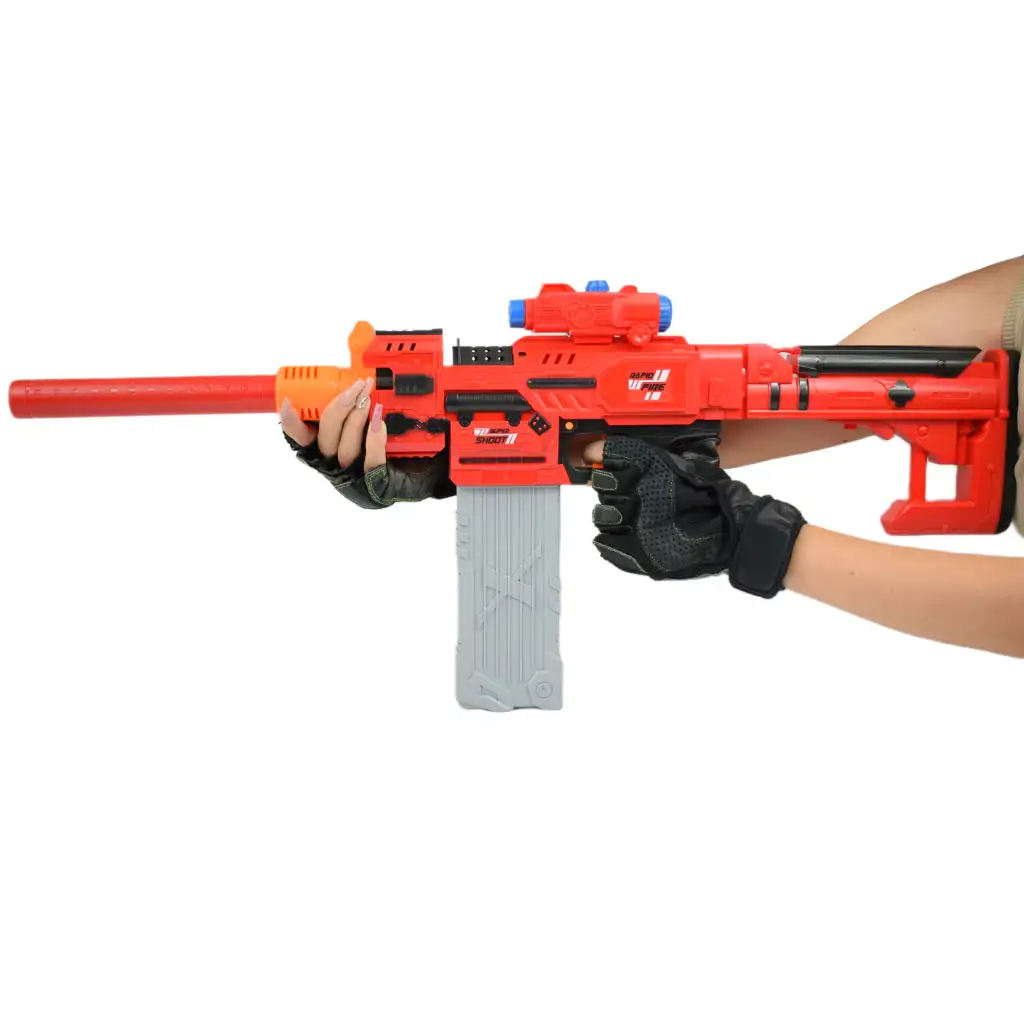 Sniping: Elektrisch umwandelbare riesige Schaumstoffpistole mit Patronen und Zielscheibe 79cm Bild 4