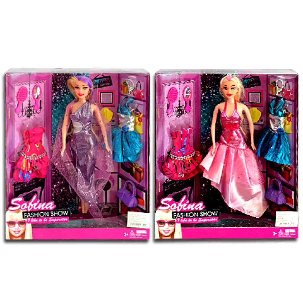 Sofia Fashion Show Party-Puppe mit zusätzlichen Kleidern und Accessoires in 2 Varianten Bild 1