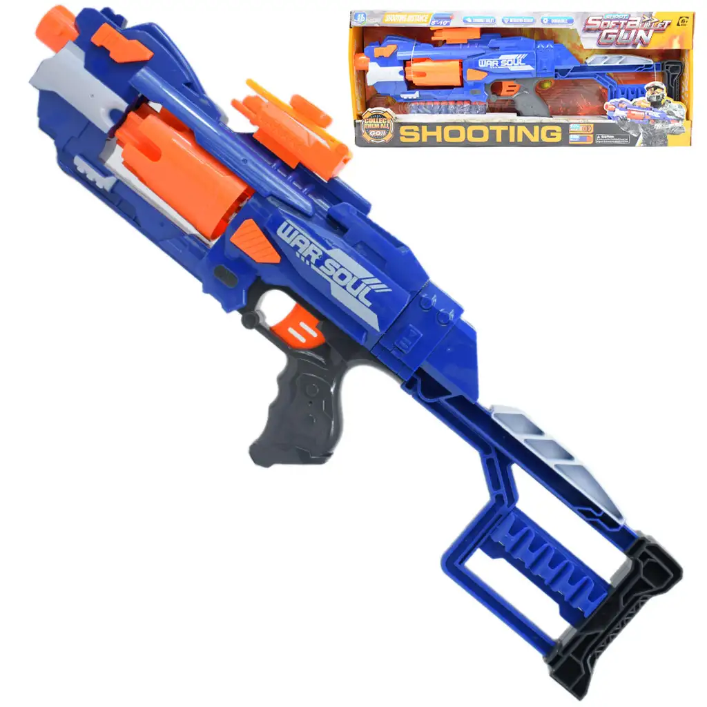 Soft Bullet Gun: Elektrisches Revolver-Schaumstoffgewehr mit Munition 55cm Bild 1