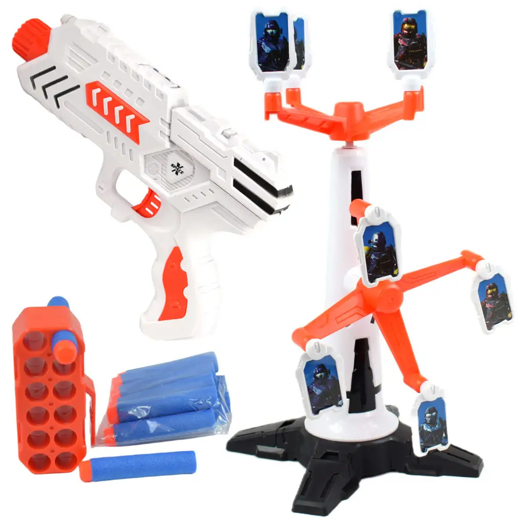 Space Wars: Schaumstoffpistole mit drehbarer Zielscheibe und Munition Bild 2