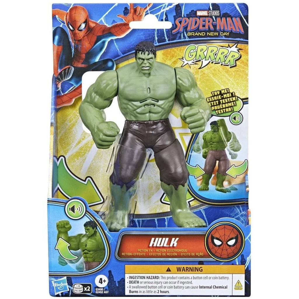 Spider-Man Brandneuer Tag: Hulk Actionfigur mit Sound 15cm - Hasbro Bild 1
