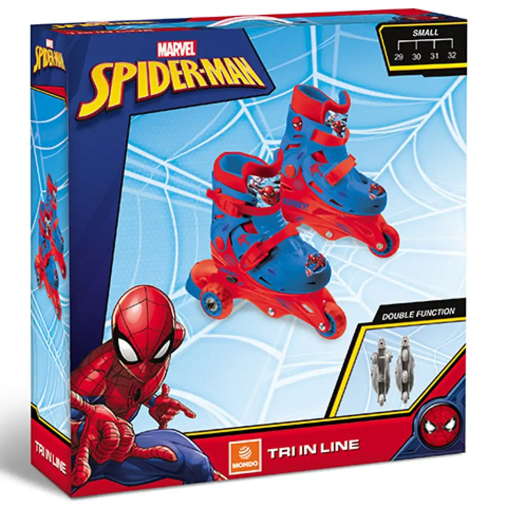 Spider-Man ein- oder zweireihige verstellbare Rollschuhe Größe 29-32 - Mondo Toys Bild 1