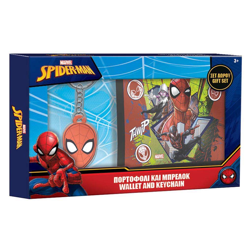 Spider-Man Geldbörse mit Schlüsselanhänger Geschenkset Bild 1