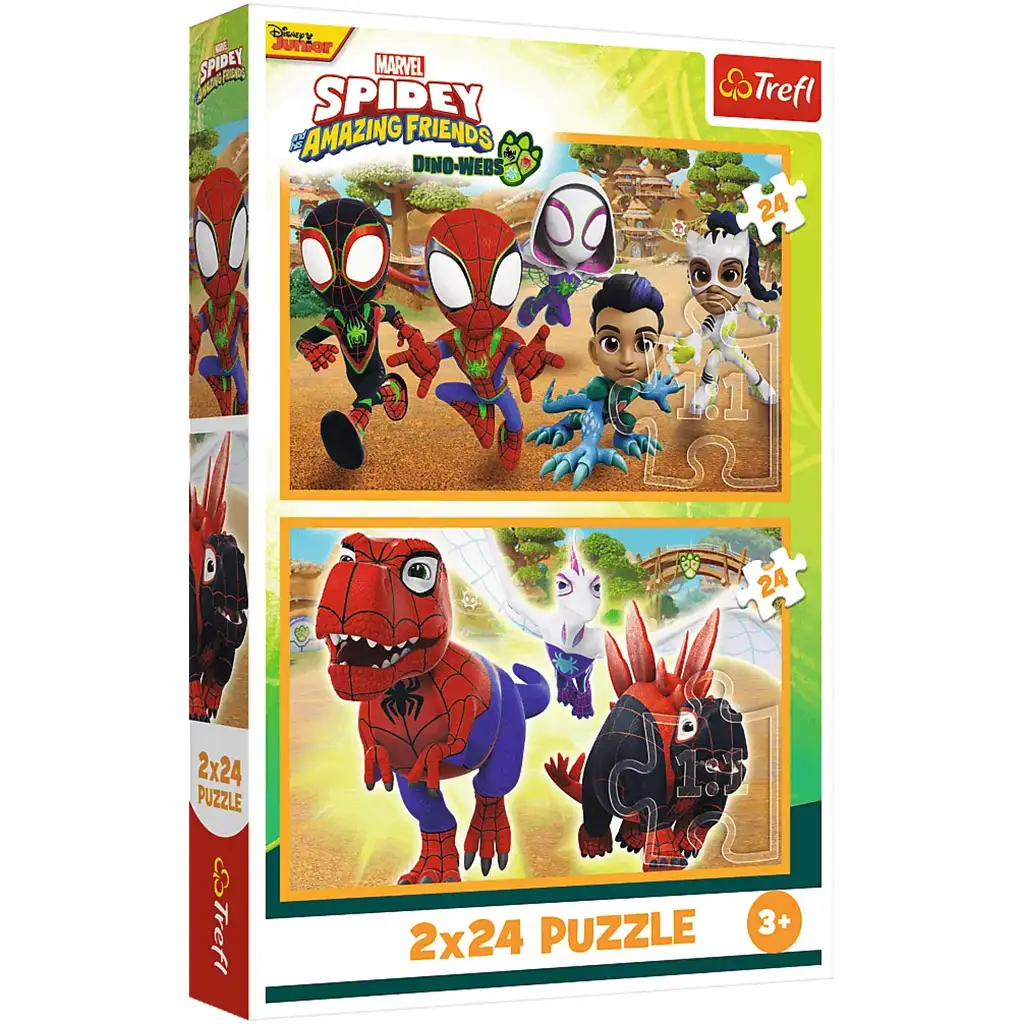 Spidey und die Dinos 2x24 Teile Puzzle - Trefl Bild 1