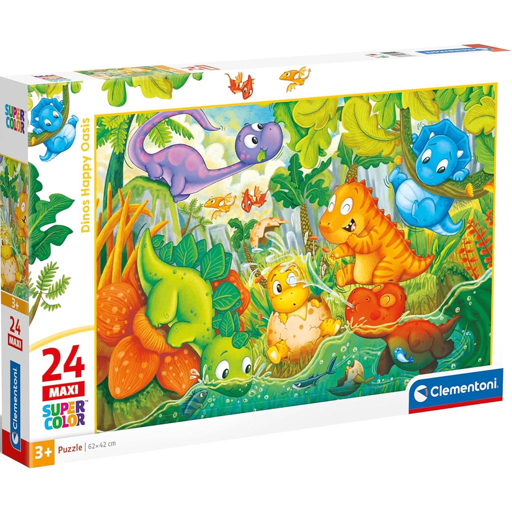 Spielende Dinos 24-tlg. Maxi Supercolor Puzzle - Clementoni Bild 1