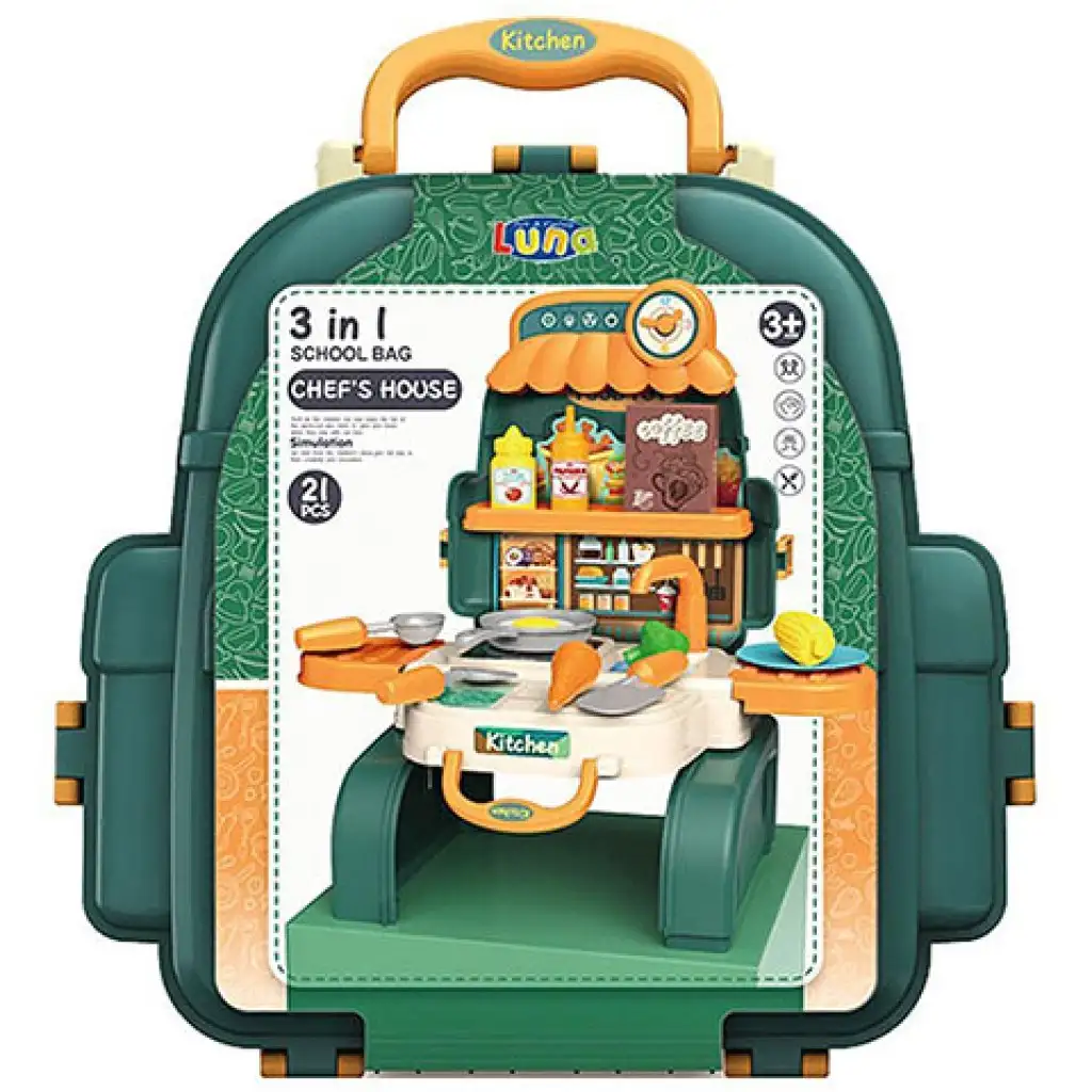 Spielküche im Rucksack-Aufbewahrung 3-in-1 21-teilig Bild 1