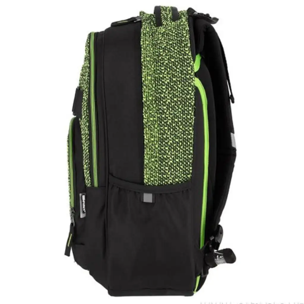 Spirit: Campus grün-schwarzer abgerundeter Schulranzen, Rucksack 46x32x19cm Bild 2