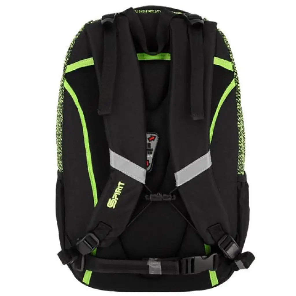 Spirit: Campus grün-schwarzer abgerundeter Schulranzen, Rucksack 46x32x19cm Bild 3