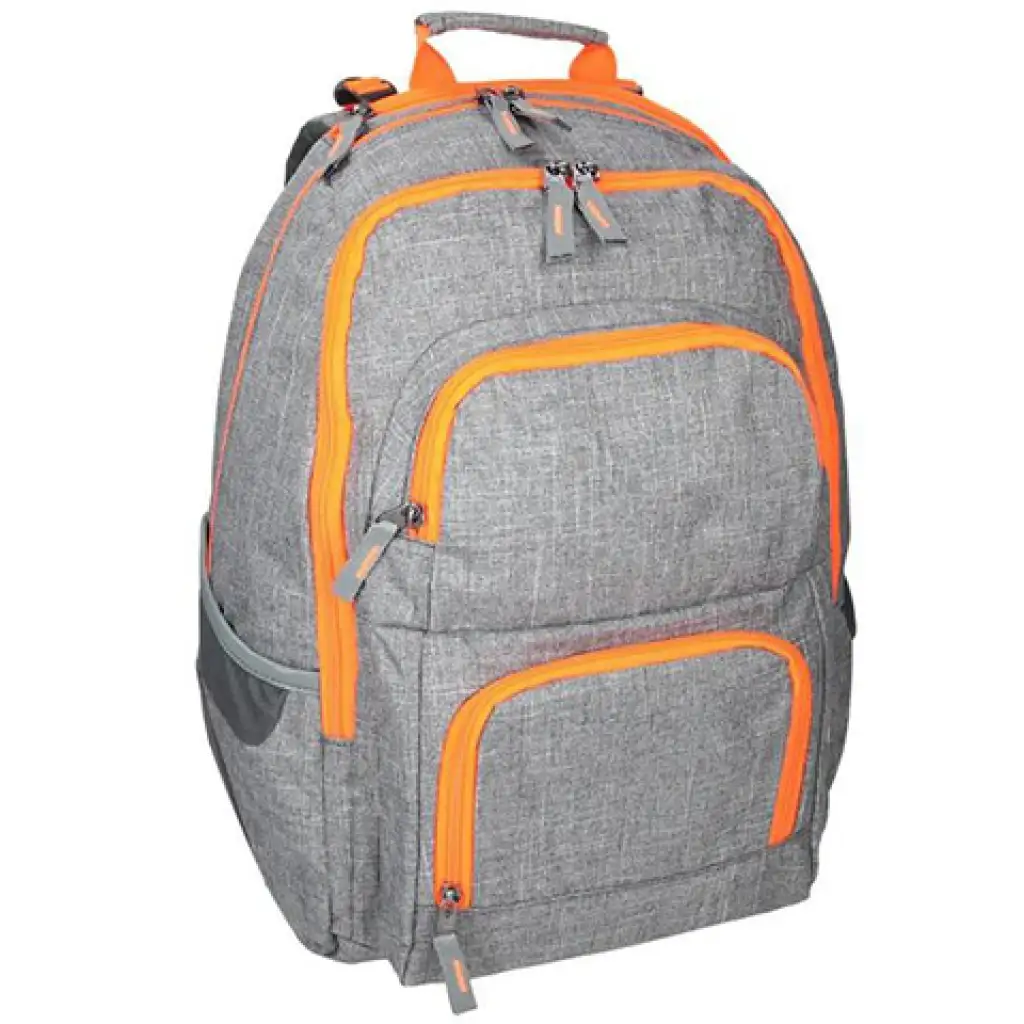 Spirit: E-Bag grauer und orange abgerundeter Schulranzen, Rucksack 46x34x22cm Bild 1