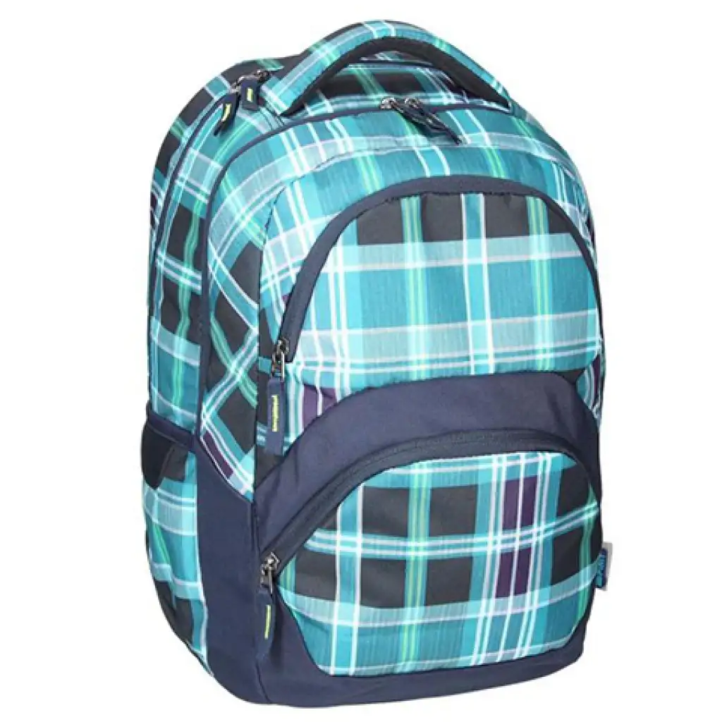 Spirit: Freedom blau kariertes, abgerundetes Schultasche, Rucksack Bild 1