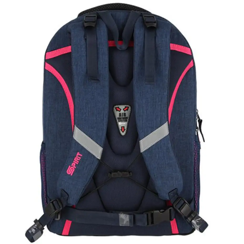 Spirit: Freedom blau und pink abgerundeter Schulranzen, Rucksack 46x33x22cm Bild 2