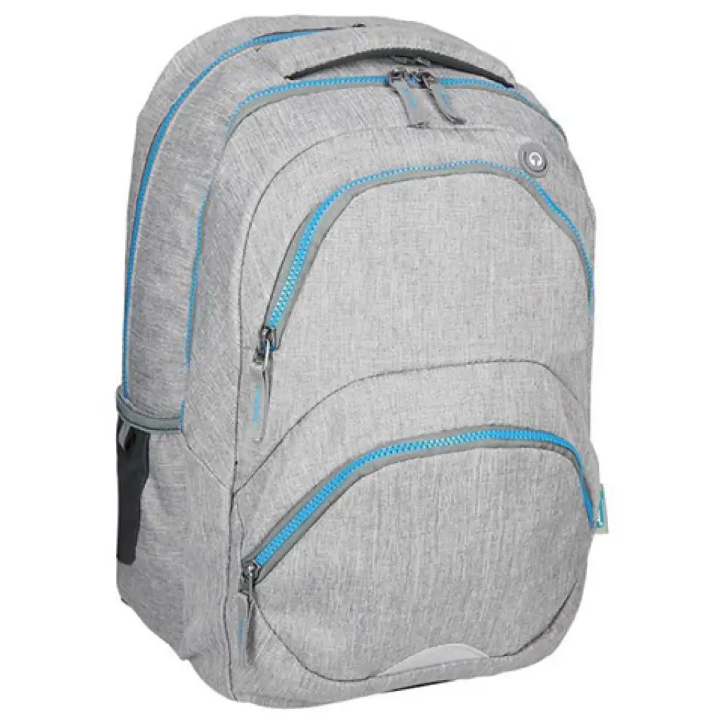 Spirit: Freedom hellgrauer und blauer abgerundeter Schulranzen, Rucksack 46x33x22cm Bild 1