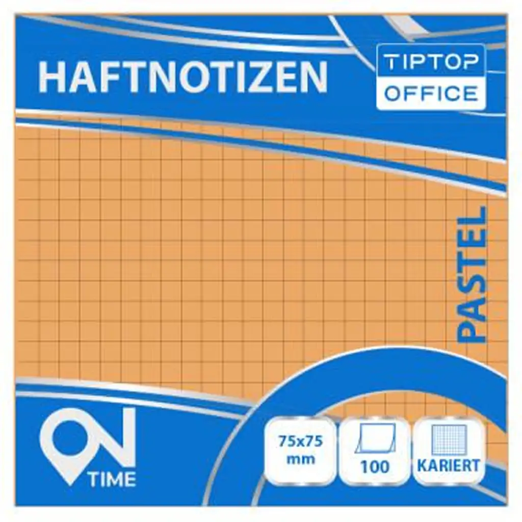 Spirit: Kariertes pastell-oranges 100-Blatt-Haftnotizblock 75x75mm Bild 1