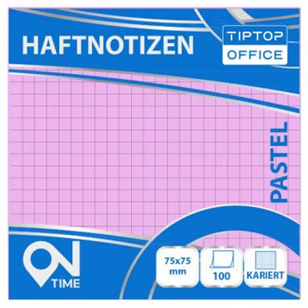 Spirit: Kariertes pastellrosa 100-Blatt selbstklebendes Notizblock 75x75mm Bild 1