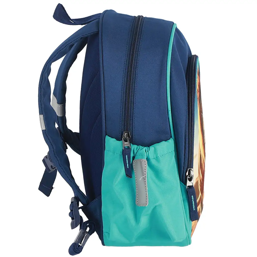 Spirit: Löwenmuster blauer abgerundeter Schulranzen, Rucksack 24x13x31cm Bild 4
