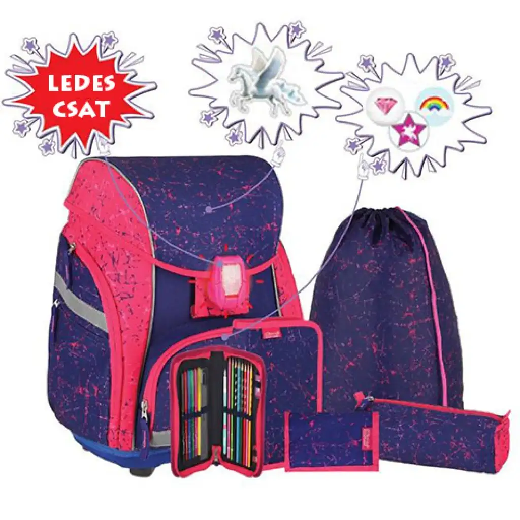 Spirit: Pegasus LED-Schulranzen, Rucksack 7-teiliges Set Bild 1