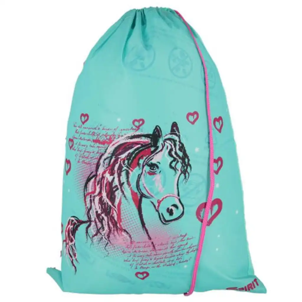 Spirit: Reitendes blau-pinkes 5-teiliges Schultaschenset mit Zubehör und LED-Licht Bild 7