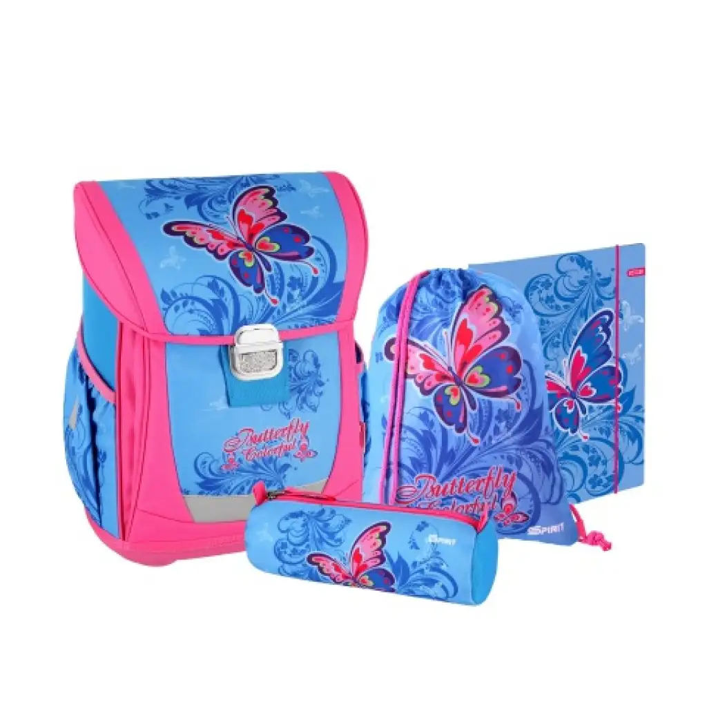 Spirit: Schmetterling 4-tlg. Cool ergonomisches Schulrucksack-Set Bild 1
