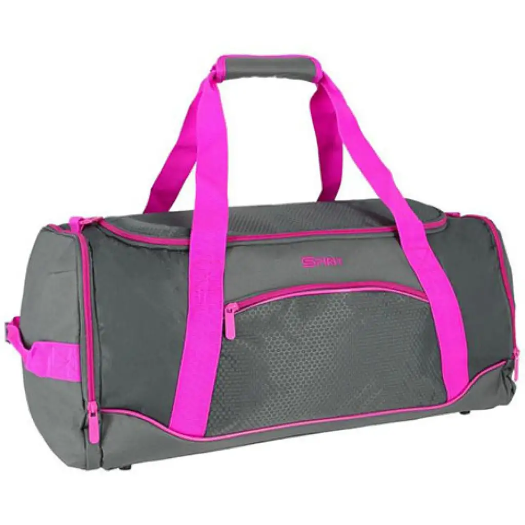 Spirit: Sporttasche für das Fitnessstudio neon pink-grau 20x51x23cm Bild 1