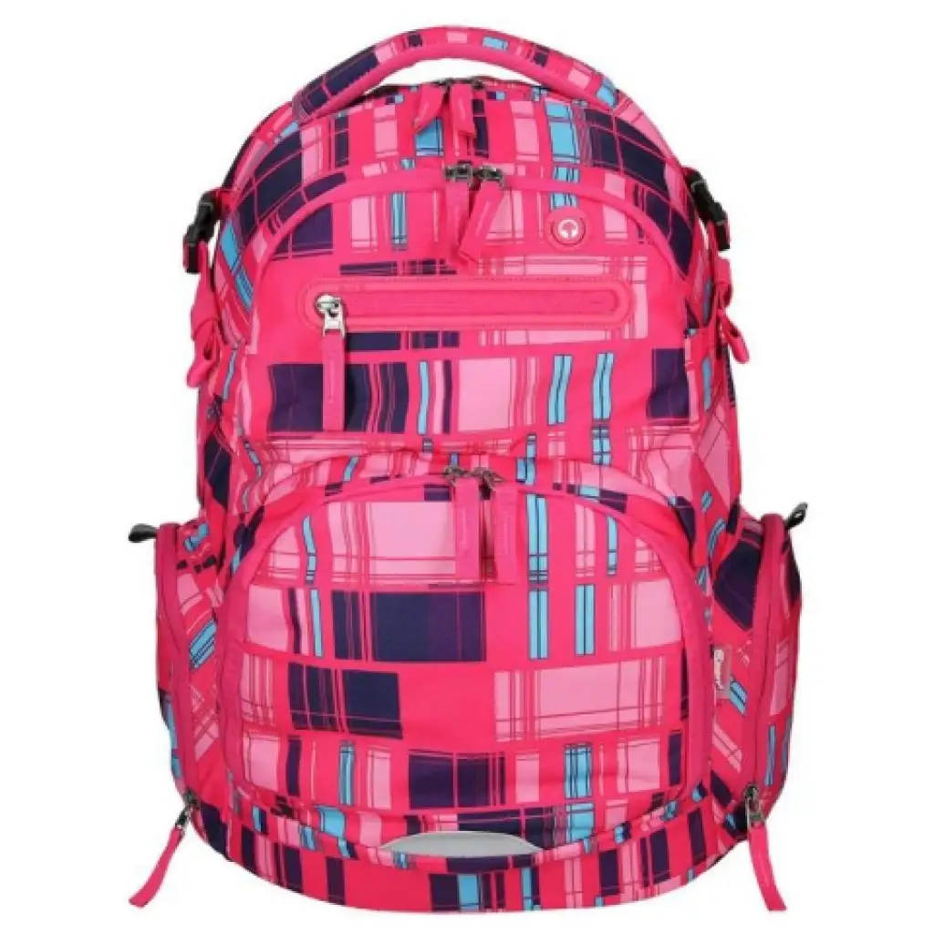 Spirit: Stinger rosa kariertes Premium ergonomischer Schulrucksack Bild 1