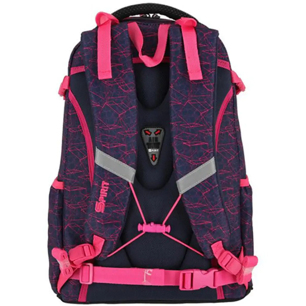 Spirit: Stringer pink geometrisch gemusterter abgerundeter Schulranzen, Rucksack Bild 2