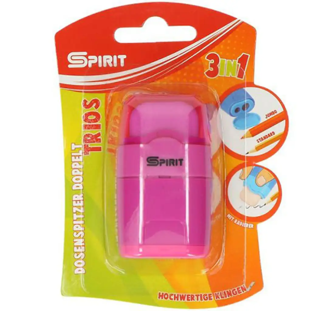 Spirit: Trios 3-in-1 Doppelspitzentankspitzer und Radiergummi in verschiedenen Farben, 1 Stück Packung Bild 2