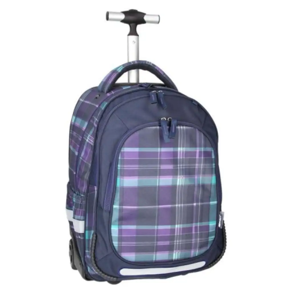 Spirit: Trolley lila kariertes Rollschulranzen-Rucksack Bild 2
