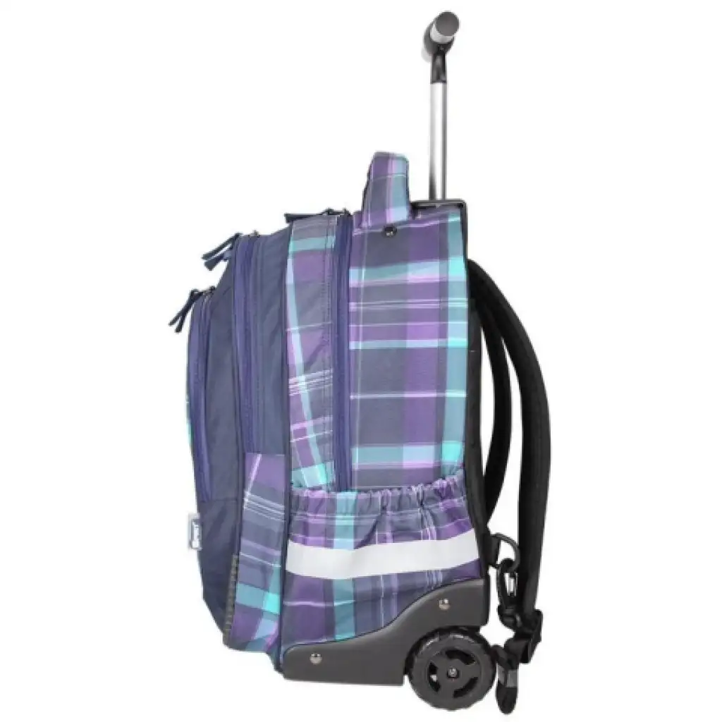 Spirit: Trolley lila kariertes Rollschulranzen-Rucksack Bild 3