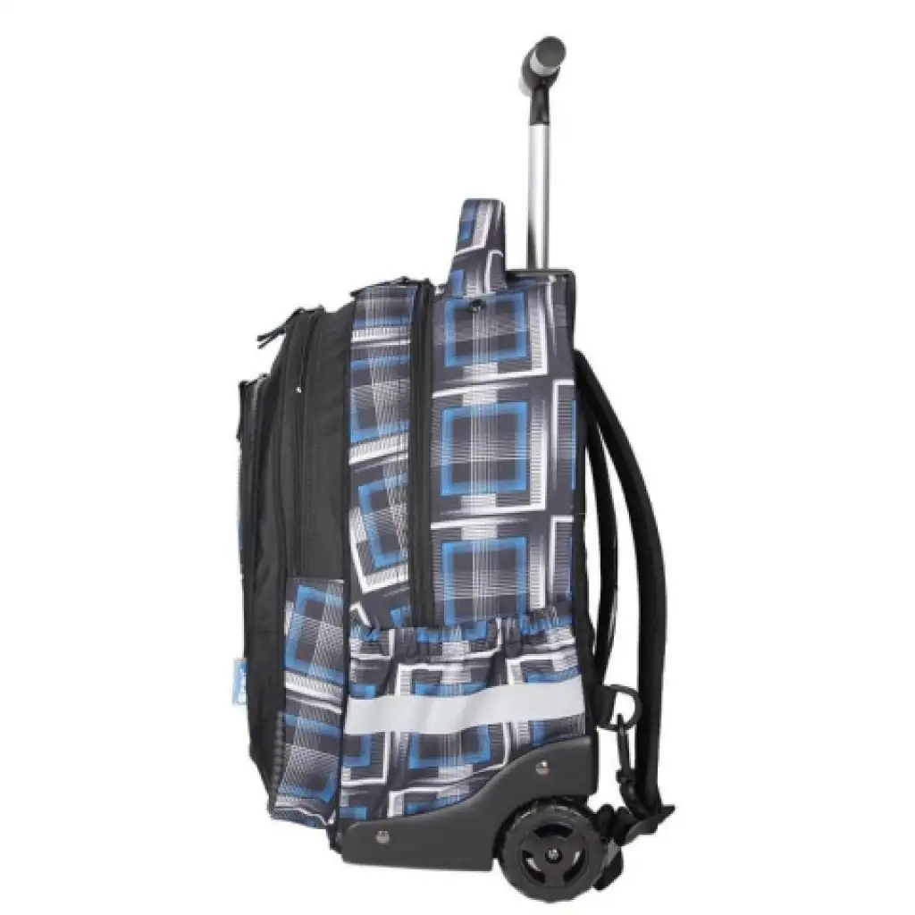 Spirit: Trolley schwarz-blau gemusterter Schulranzen Rucksack Bild 3