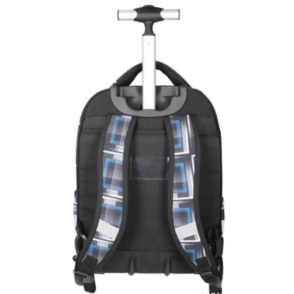 Spirit: Trolley schwarz-blau gemusterter Schulranzen Rucksack Bild 4
