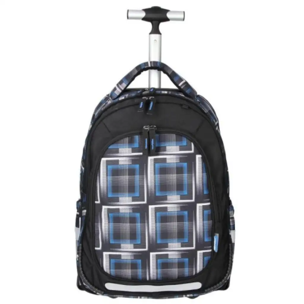 Spirit: Trolley schwarz-blau gemusterter Schulranzen Rucksack Bild 1
