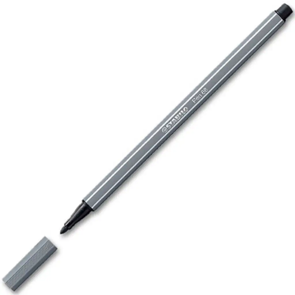 Stabilo: Pen 68 dunkelgrauer Filzstift Bild 1
