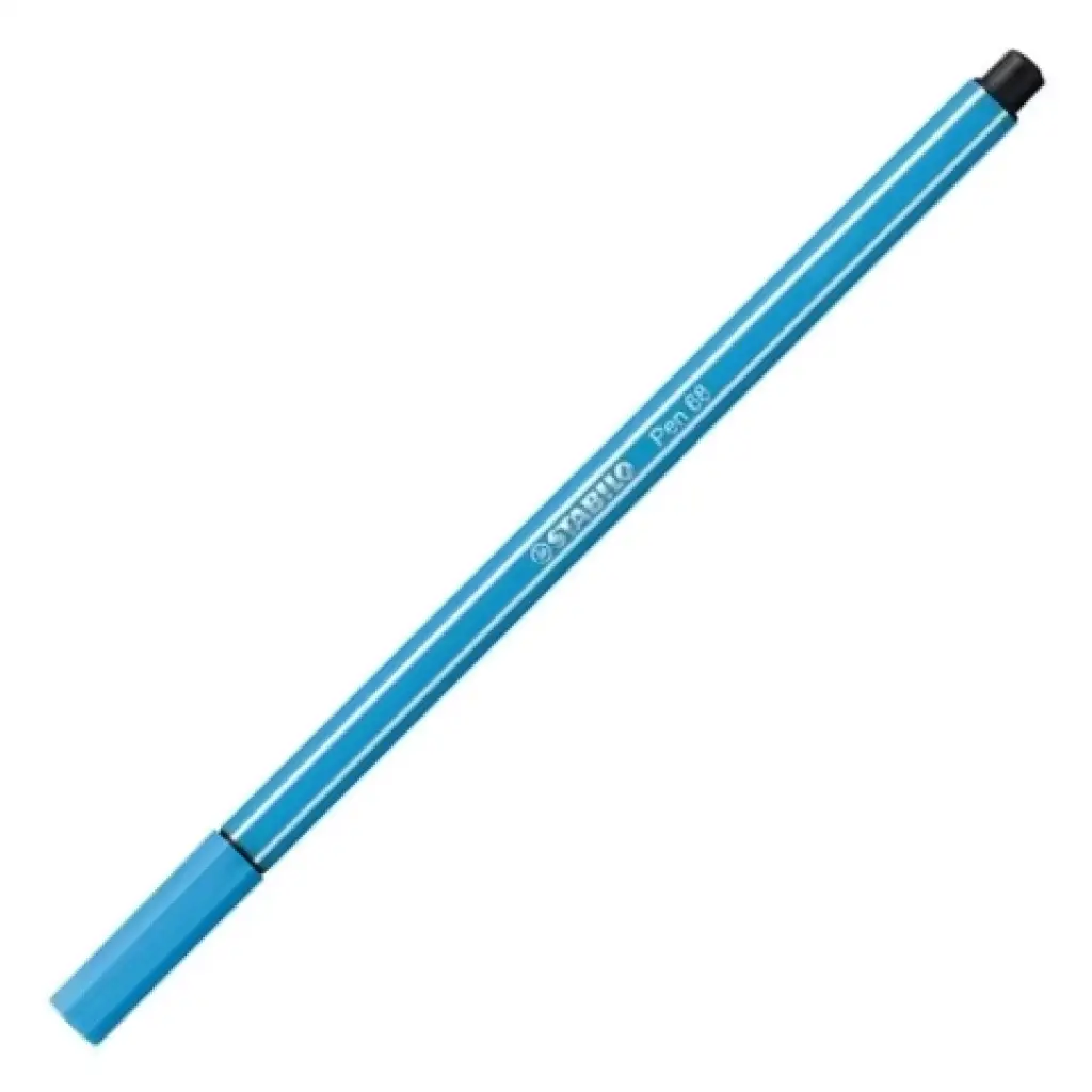 Stabilo: Pen 68 Filzstift in fluoreszierendem Blau, 1 mm Bild 1