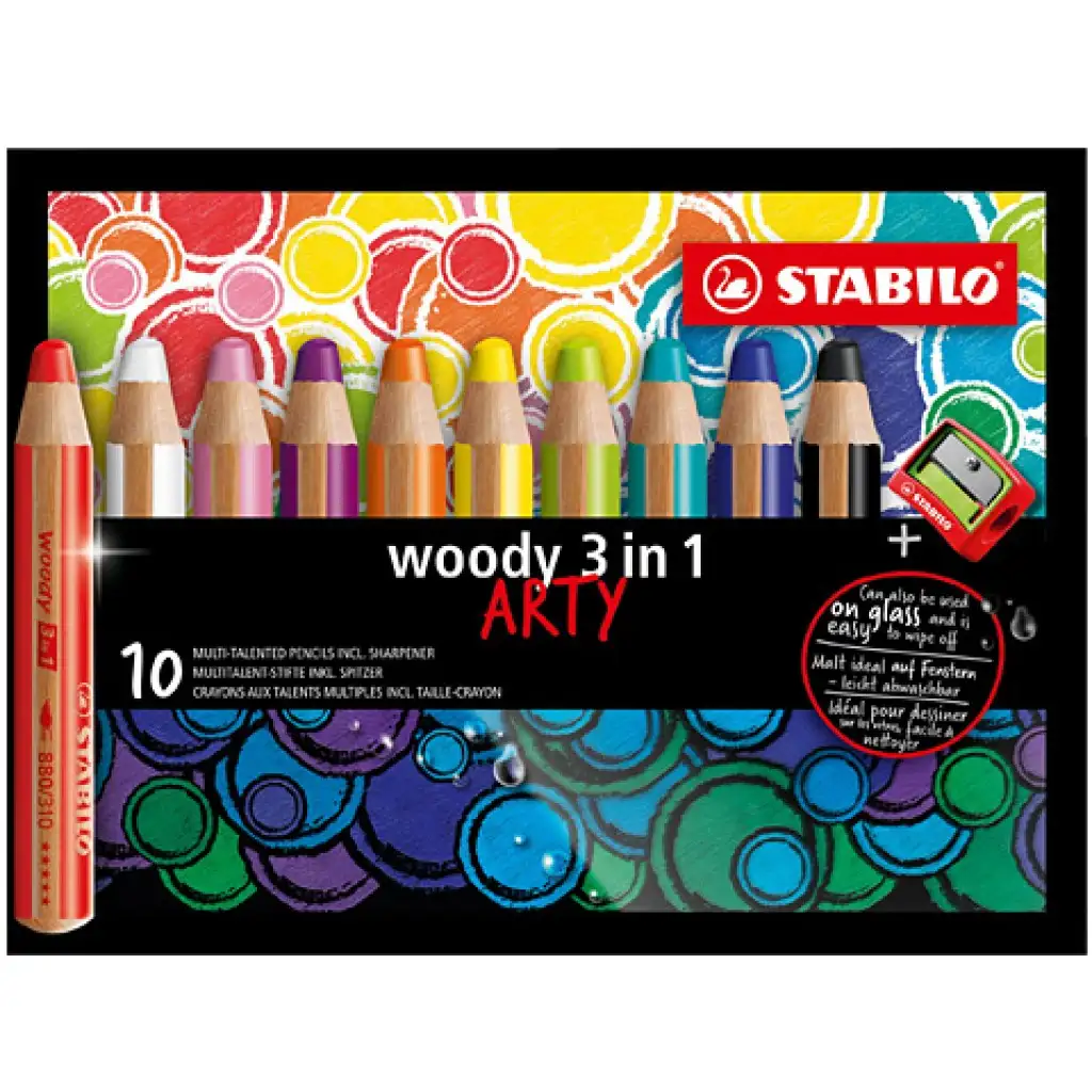 Stabilo Woody 3in1 ARTY bunte Bleistiftset 10 Stück Bild 1