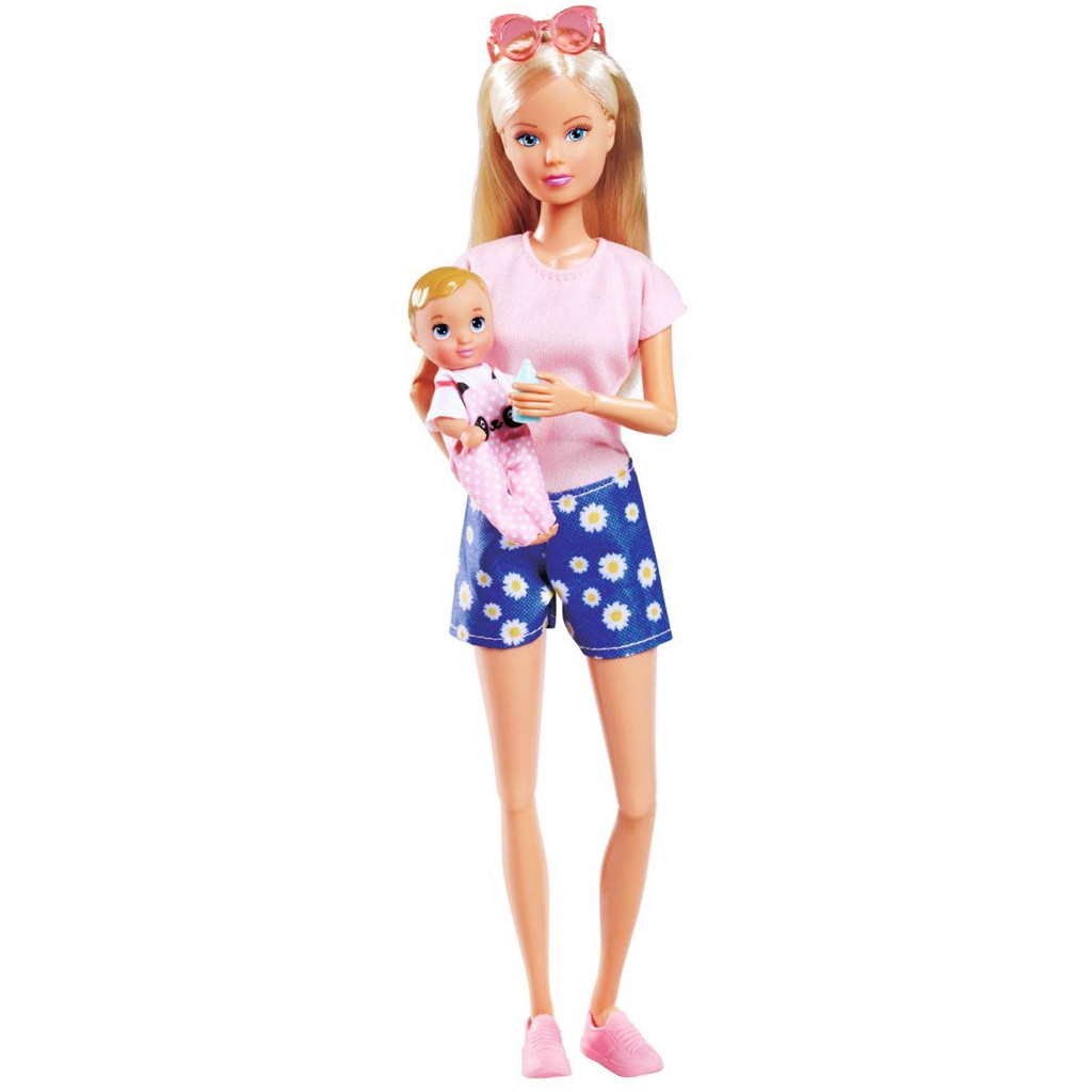 Steffi Love: Radfahrende Steffi Puppe mit Kinderanhänger - Simba Toys Bild 4