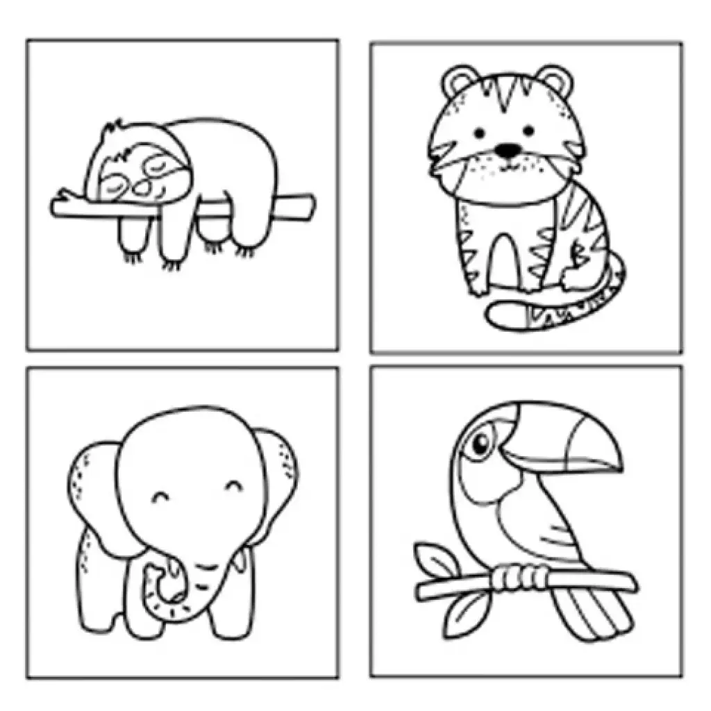 Sticker Art: Ausmalbare Tierset-Aufkleber - Comansi Bild 2