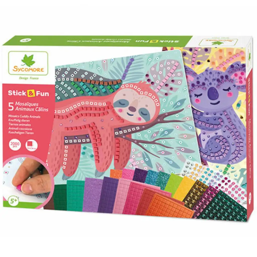 Stickn Fun Mosaikbild-Set - Kuschelige Tiere Bild 1