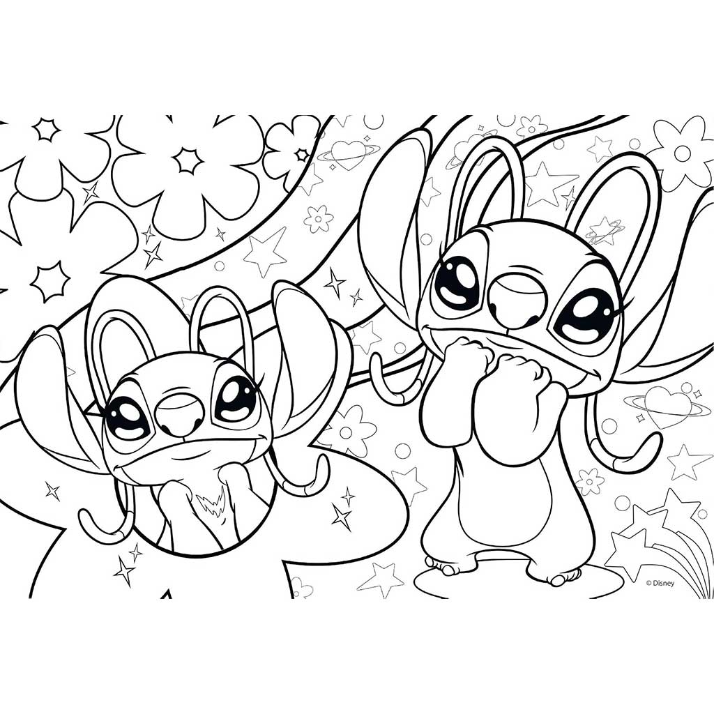 Stitch 2 in 1 108-teiliges Puzzle und Malbuch 50x35cm - Lisciani Bild 2